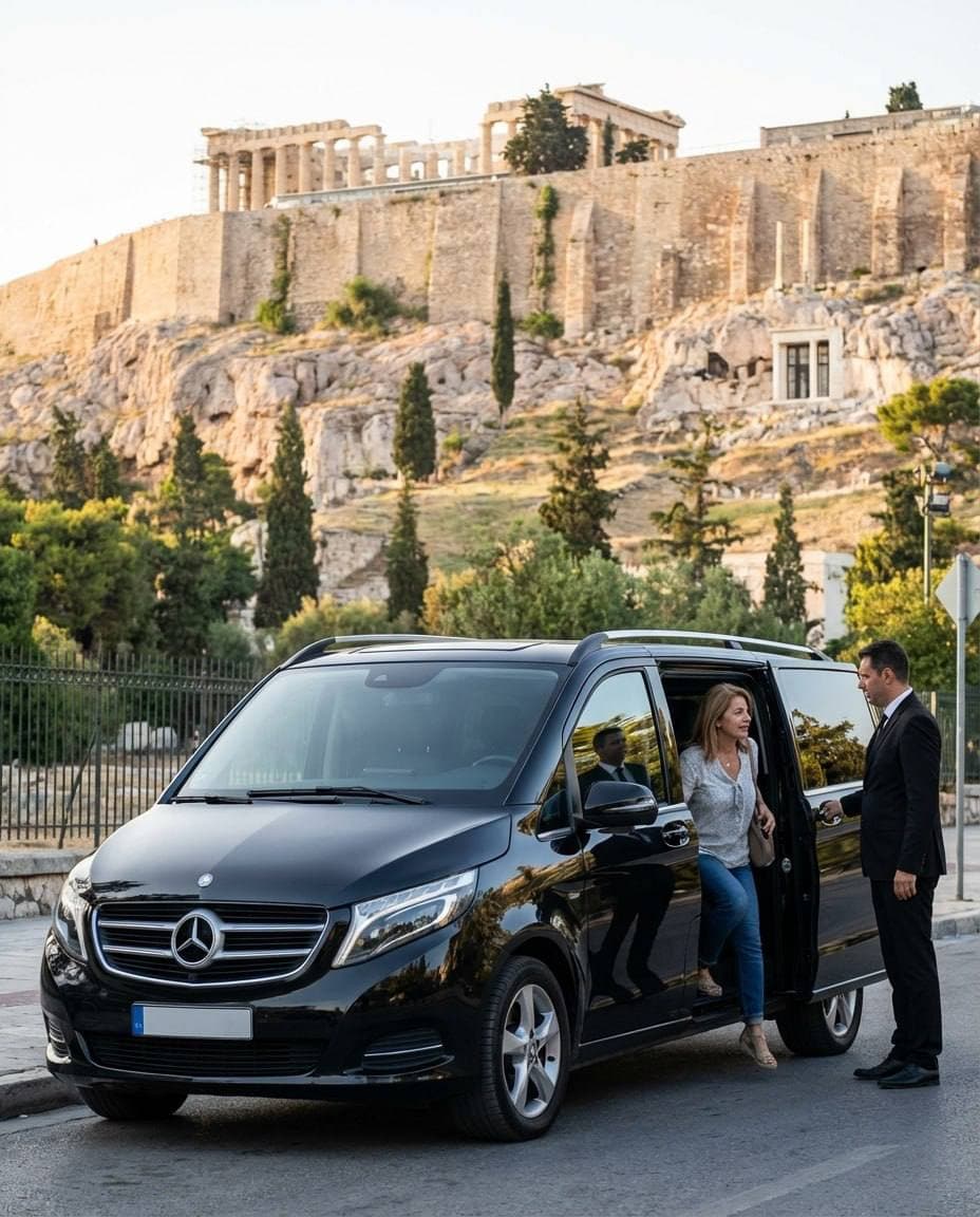 Mercedes V-Class at the Acropolis — CDT VIP Services Athens